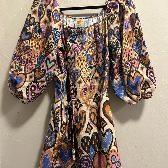 FARM Rio Ikat Heart Mini Linen Dress - Picture 2 of 5
